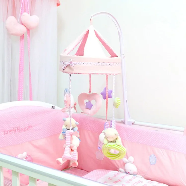 Rabbit Colorful Newborn Mobile Baby Music Box Music Rotating Bed Bell baby toys 0-12 months Plush Bed Bell WJ330
