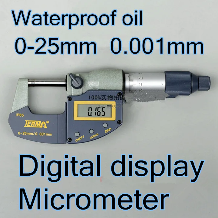 0 25mm Resolution 0.001 mm Waterproof oil Digital micrometer Measuring
