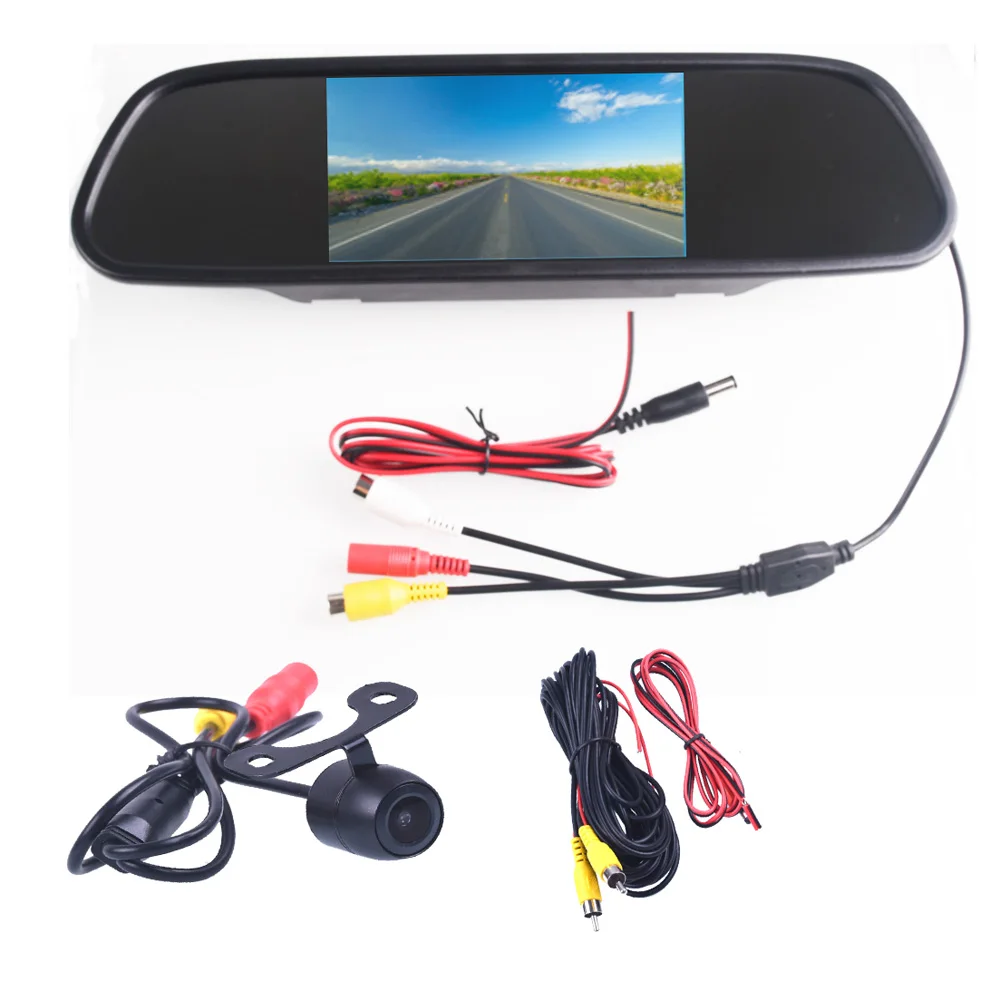 5 0 5 0 Inch TFT LCD Color Car Rear View Mirror Monitor Video DVD Player