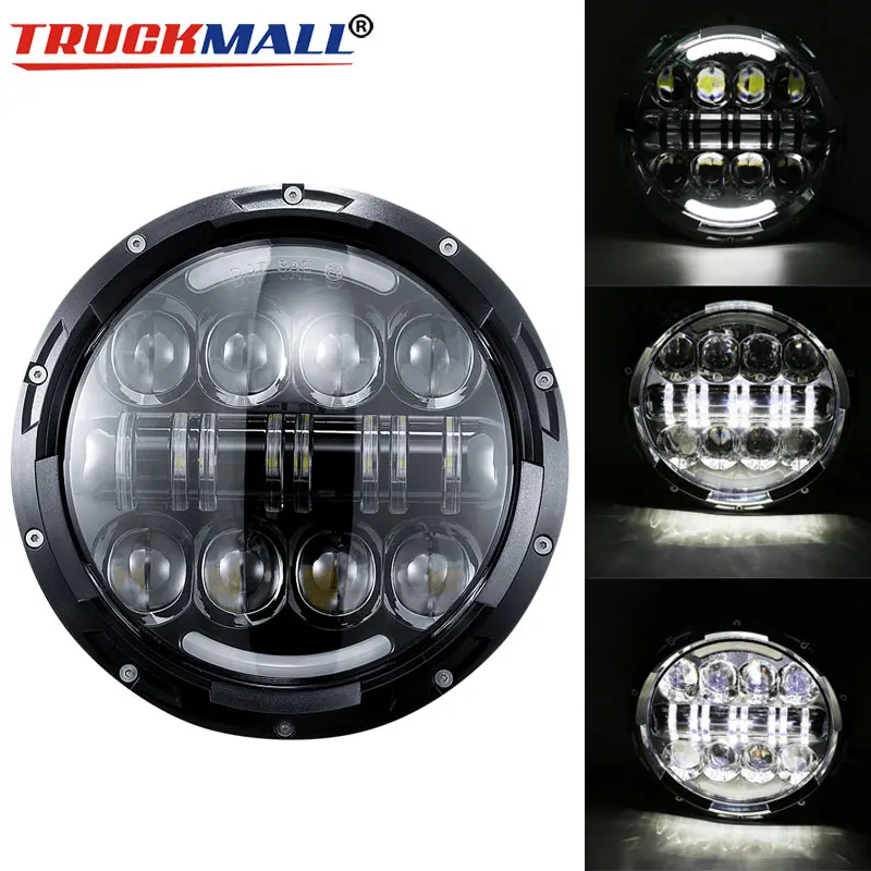 

DOT EMARK Approved 7Inch LED H4 Headlight with Angle Eye Headlamp with Daytime Running Light For Motorcycle