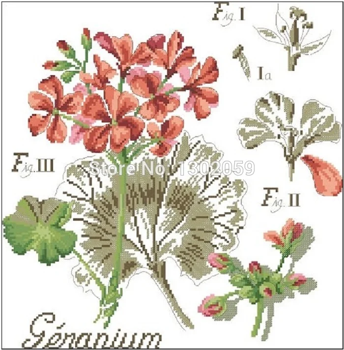 Доступные тени серии Цветок герани рукоделие вышивка посылка Вышивка крестом Комплект Заводская распродажа 18CT/16CT/14CT/11CT/9CT