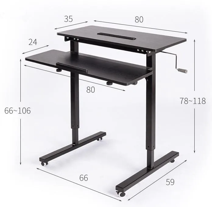 Height Adjustable Sit Stand Desk with Heavy Duty Steel Frame Office Furniture Computer Laptop Table Standing Desk Notebook Stand