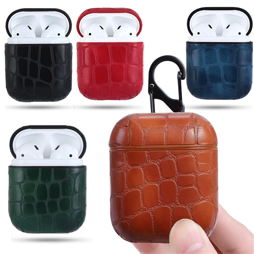 

Hot Sale Handmade Leather Shock Proof Protective Cover Case Skin For Apple AirPods Earphones Sleeve Wrap Genuine Leather Durable