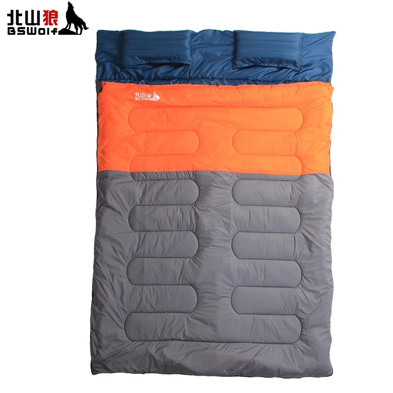 

BSWolf Envelope Camping Sleeping Bag Waterproof Keep Warm Double Adult Sleeping Bag For Camping Travel Polyester Fiber 210*145cm