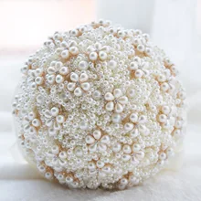 Свадебные букеты все жемчужины с лентой высокого качества очень дорогие свадебные цветы ручной работы Buque De Noiva Свадебные аксессуары