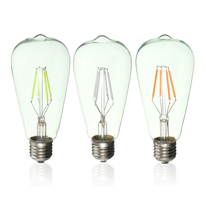 

Retro Edison COB LED Lamp Bulb E27 ST64 4W Colorful Filament LED Light Bulb 220V Energy Saving Home Decor Holiday Lights 400lm