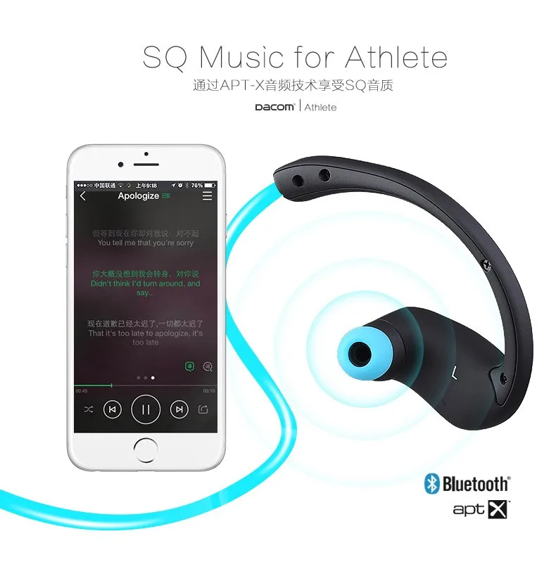 Оригинальные Dacom Athlete Bluetooth 4,1 Гарнитура беспроводные наушники спортивные стерео наушники с микрофоном и NFC