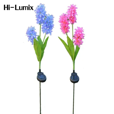Flor de Jacinto para Gramado Iluminação à Prova pc ao ar Hi-lumix Livre Decorativo Lâmpada Solar Pátio Caminho Garagem Paisagem Dwaterproof Água 2 3led