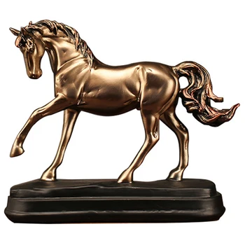

Home Decor Resin Copper Horse Ornaments Artificial Wine Cabinet Crafts Home Decor Accessories Gifts Imitation Animal Figurine