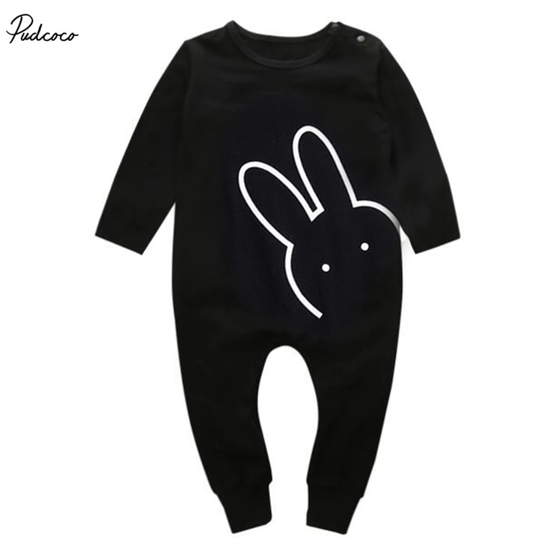 

Pudcoco Cute Rabbit Bunny Romper Newborn Baby Boys Girls 2017 New Warm Long Sleeve Black Jumpsuit Autumn Clothes Outfits