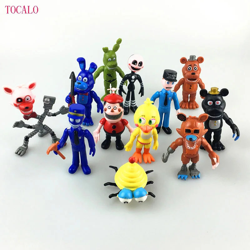 Экшн фигурки из ПВХ пять ночей у Фредди 10 11 5 см 12 шт./компл. FNAF Бонни Фокси Чика фазбер|action figure|freddy toysfigure action |