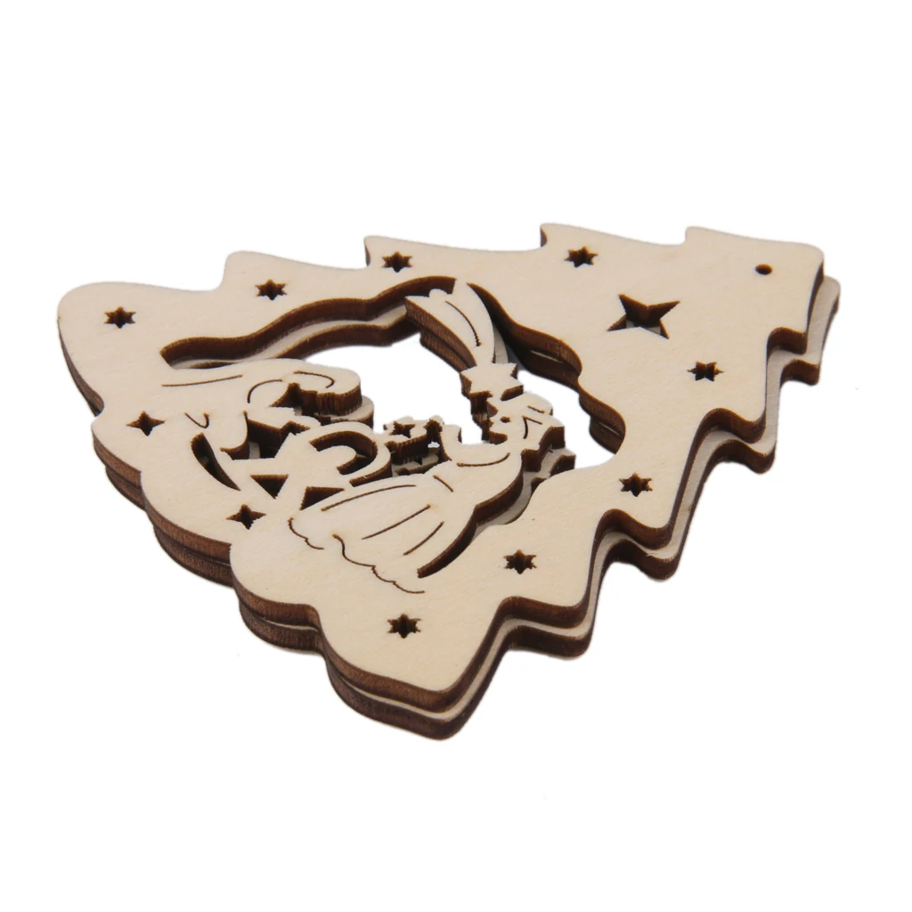 20x Blank Wood Nativity Christmas Tree Hanging Ornament Craft Tag w/ Strings