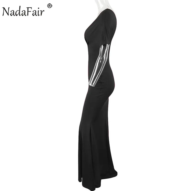 Nadafair, с открытыми плечами, труба, женское, сексуальное, макси, вечерние, летнее, рукав летучая мышь, бодикон, длина до пола, длинное платье, Vestidos