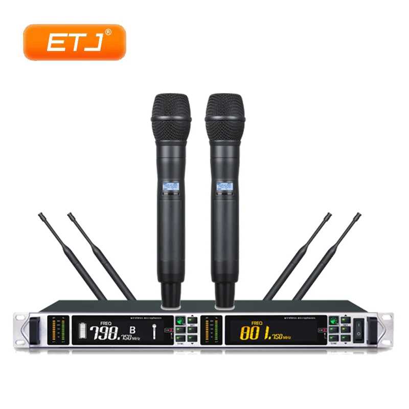 

True Diversity UHF Wireless Microphone High Sensitive Mic System Dual Channels 2 Transmitter Microphone G-15