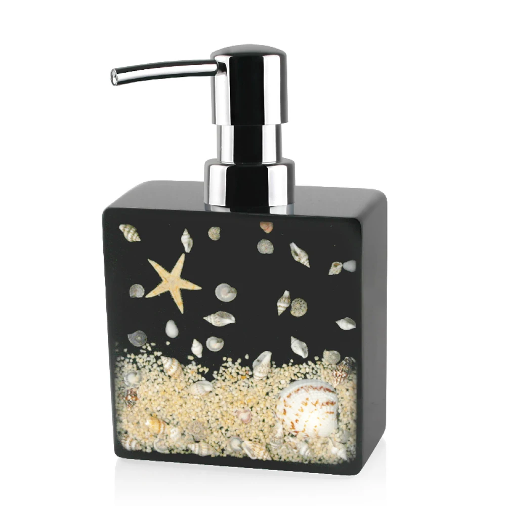 Resin Manual Liquid Soap Dispenser Seashell Kitchen Hand Sanitizer
