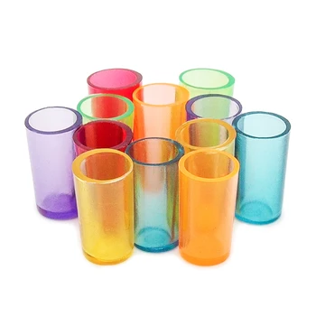 Odoria 1:12 Miniature 12PCS Multi Color Plastic Drinking Water Cups Dollhouse Kitchen Accessories