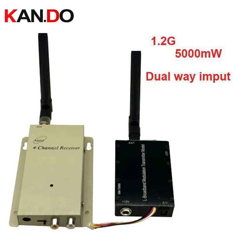 5W dual way video imput 1 2G font b drone b font transceiver 1 2G Video