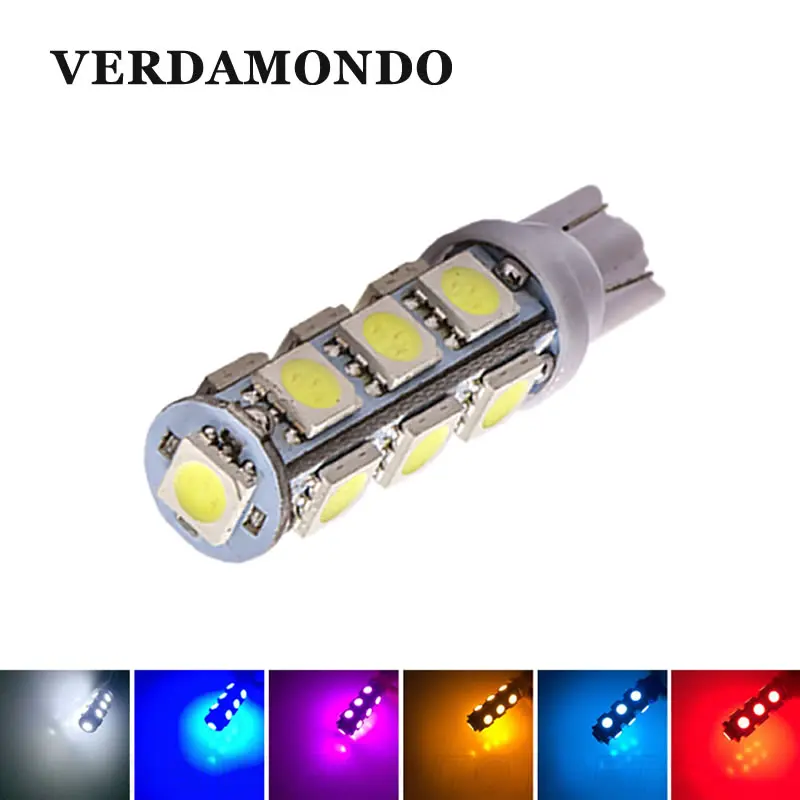 Автомобильные аксессуары T10 W5W 194 168 147 152 разъем 13 SMD 5050 Светодиодные лампы Поворотники боковые огни супер яркий 360 градусов красные, синие 12v