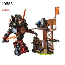 734 шт. Ninja 10583 Dawn of Iron Doom DIY Модель Строительный комплект блоки DIY Кирпичи Фигурки игрушки игровой набор совместимый 70626