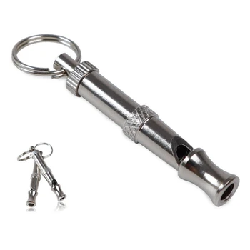 

Pet Dog Ultrasound Whistle Adjustable Sound Hanging Rope Puppy Collie Training Whistle Stainless Steel Pet Whistle Trainer Tool