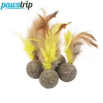 Soft Feather Ball Treats Interactive Catnip Toys