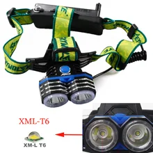 Светодиодный налобный фонарь 6000LM 2X XM-L T6 светодиодный 3 режима 18650 USB 18650 Зарядное устройство для никель-кадмиевых или никель-металл-aaheadlamp головной светильник фонарь