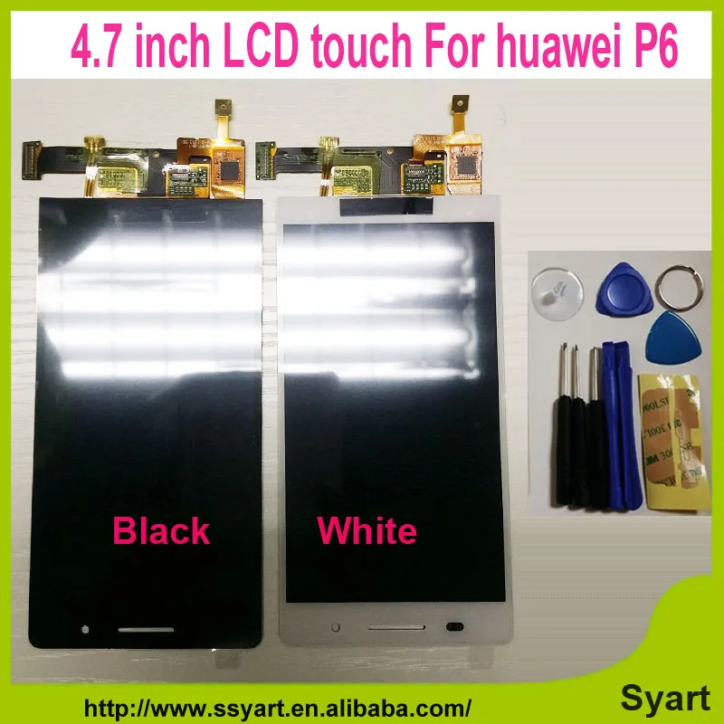100 genuine 4 7 White Black Pink For Huawei Ascend P6 LCD Display Touch Screen Digitizer