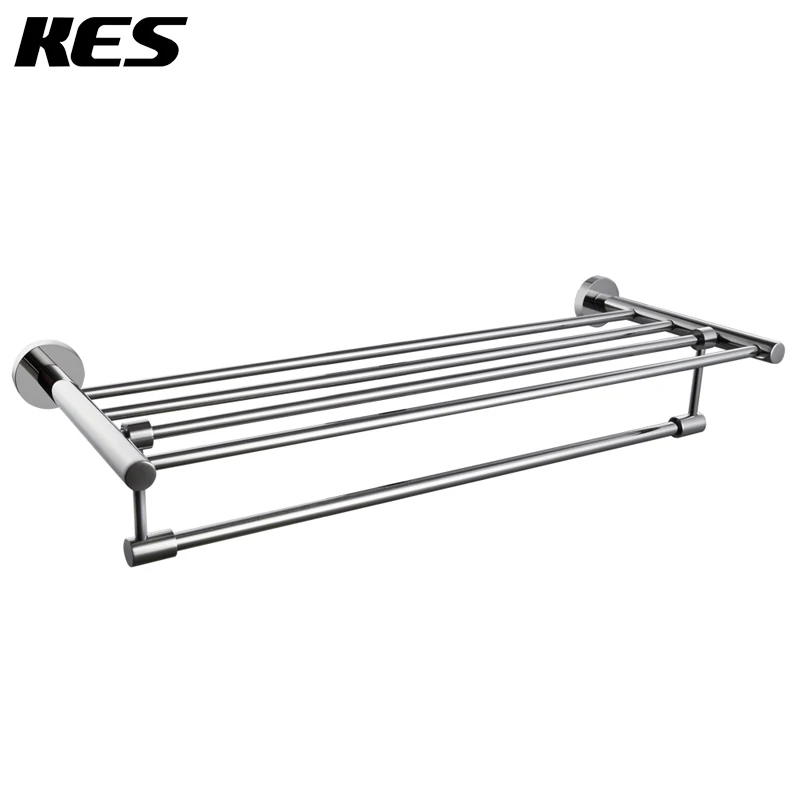 

KES A2115/A2115-2 Bathroom Minimalist Towel Rack Shelf with Foldable Towel Bars Wall Mounted, Polished/Brushed