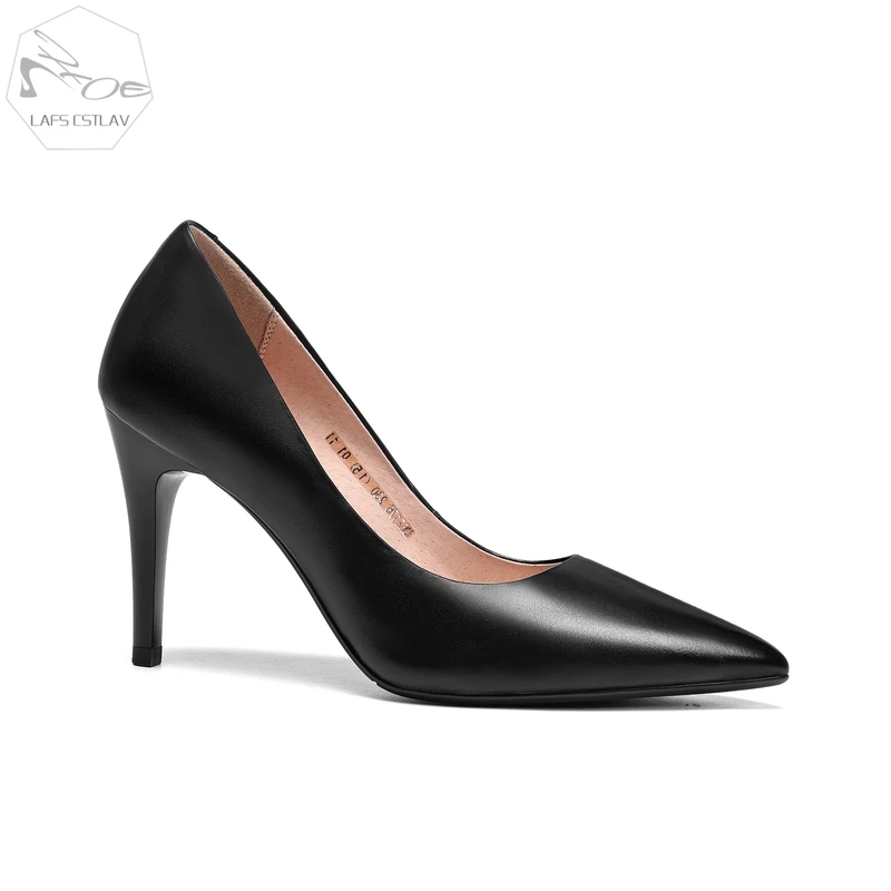 

2019 Luxury Elegant Shoes Woman High Heel Female Shoes High Quality Pointed Toe Genuine Leather Women's High Heel Job Shoe