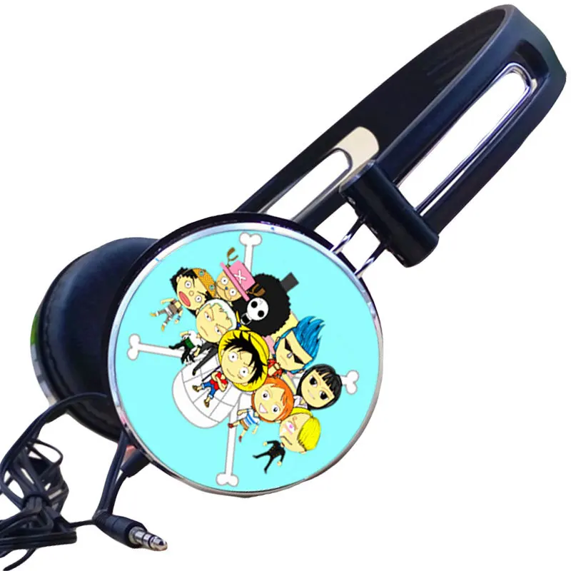 Anime One Piece Luffy Strawhat Pirates Skull Headphone Earphone Gaming Headset Headphones for Iphone Samsung Xiaomi Huawei