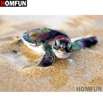 

HOMFUN Full Square/Round Drill 5D DIY Diamond Painting "Animal turtle"Embroidery Cross Stitch 5D Home Decor Gift A16244