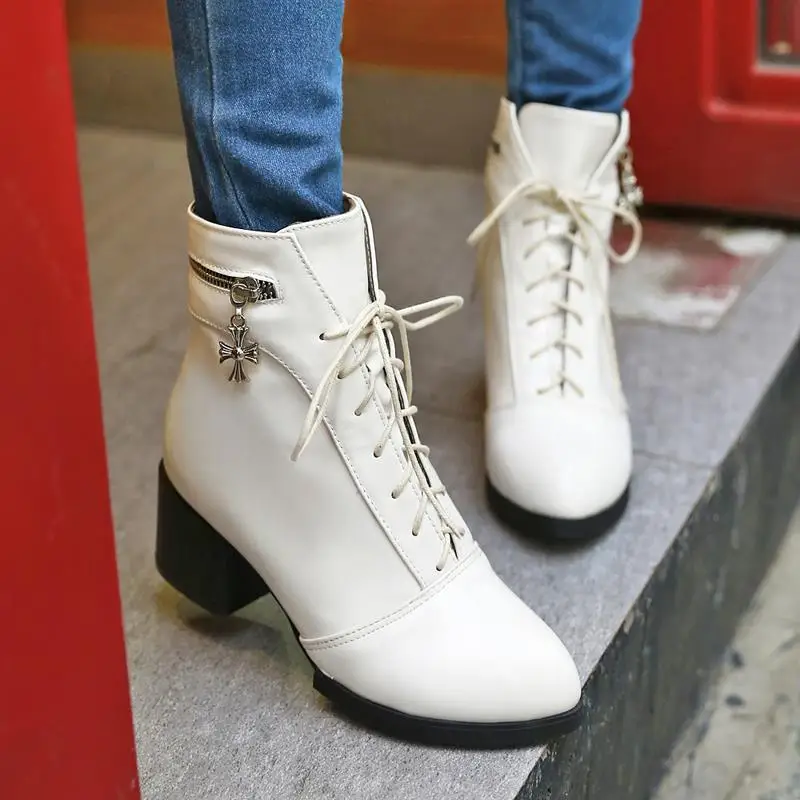 

2015 Winter Autumn New Cross Straps Fashion Ankle boots Women Decorate Zipper Comfor Boots Fashion Ankle Shoes Size 32-43 R718