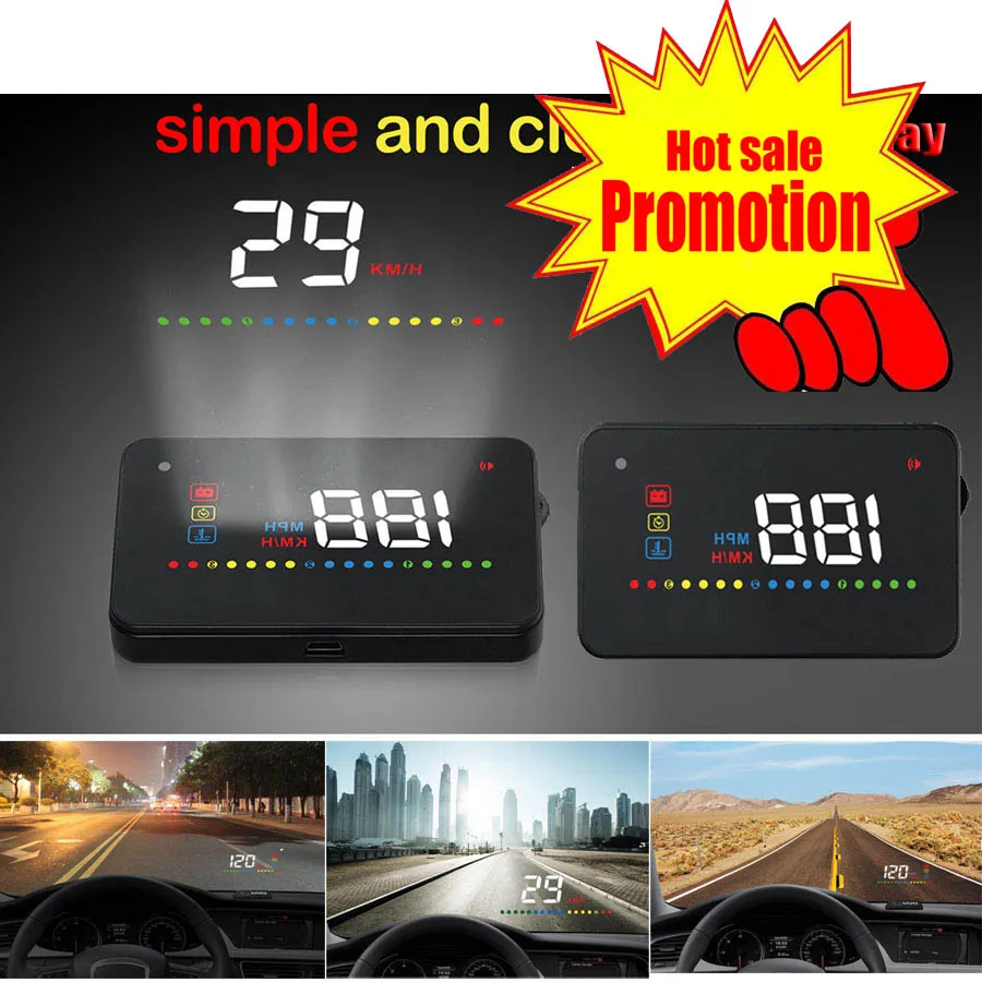 

2017 New A200 HUD 3.5inch Head Up Display Car Colorful OBDII OBD II OBD2 Interface Windshield Projector Digital Speed Alarm