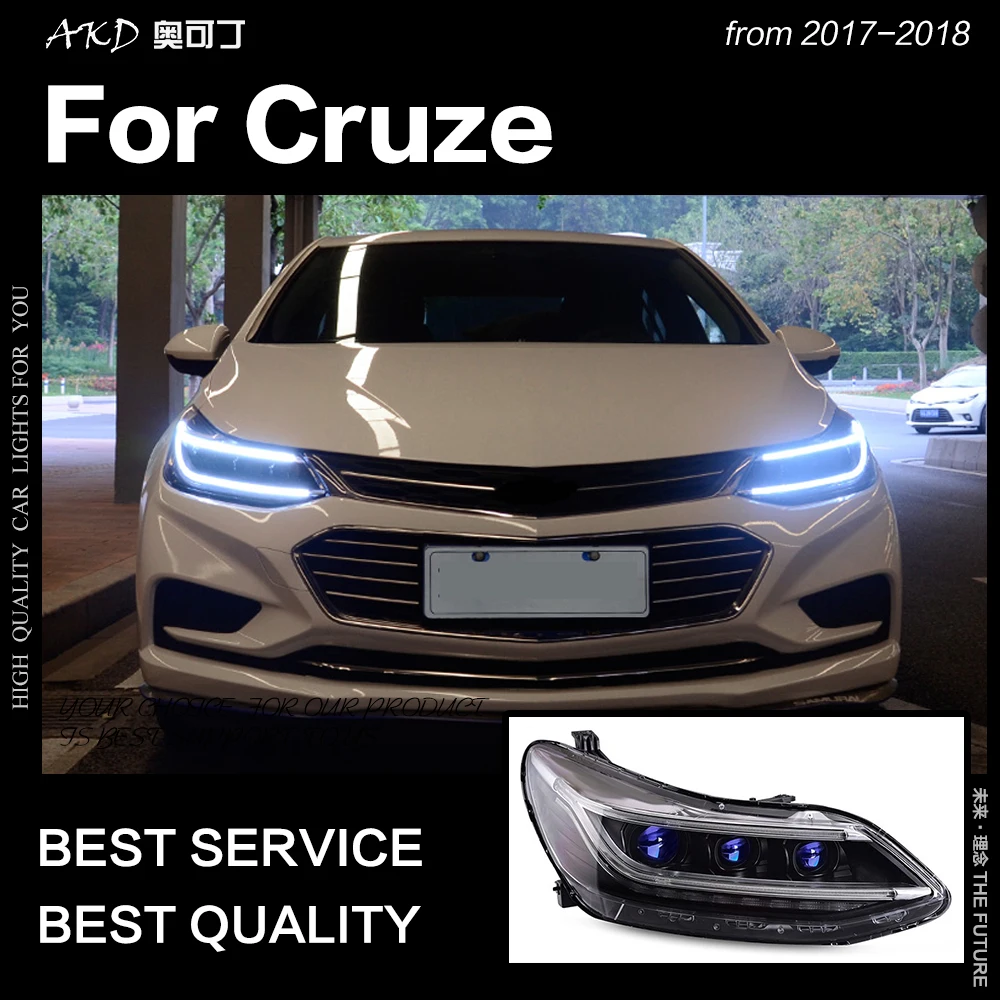 AKD автомобильный Стайлинг Головной фонарь для Chevrolet Cruze фары- все новые Cruze светодиодный фары DRL Hid Bi Xenon автомобильные аксессуары