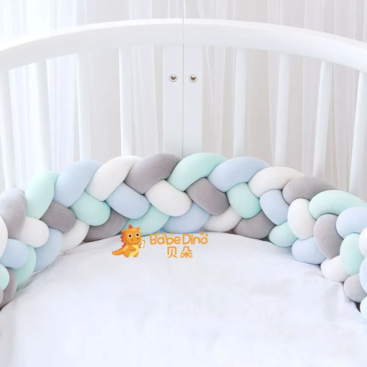 Плетеная из 4 нитей Плетенный из веревки для малышей с Бампер для постельное белье набор подушек детские кровати с двухсторонним движением твист детские вещи для кровать для новорожденных бампер