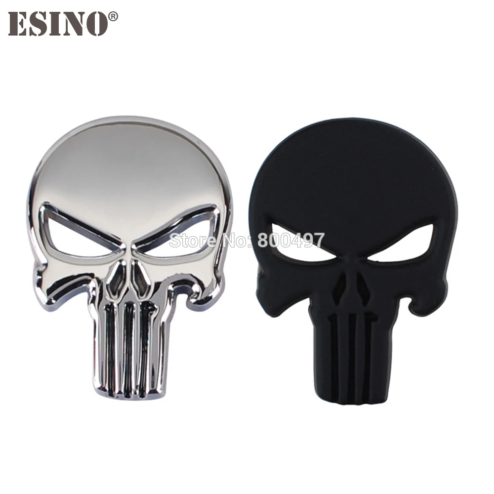 

10 x Cool Fashion Car Styling War Zone The Punisher Skull Metal Chrome Zinc Alloy 3D Emblem Badge Sticker Decal Auto Accessory