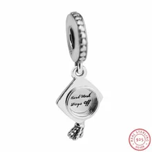 Награда "трудно работать платит" Выпускной Подвеска Шарм бисер для самостоятельного изготовления ювелирных изделий Fit Подвески Пандора Серебро 925 первоначально FL561