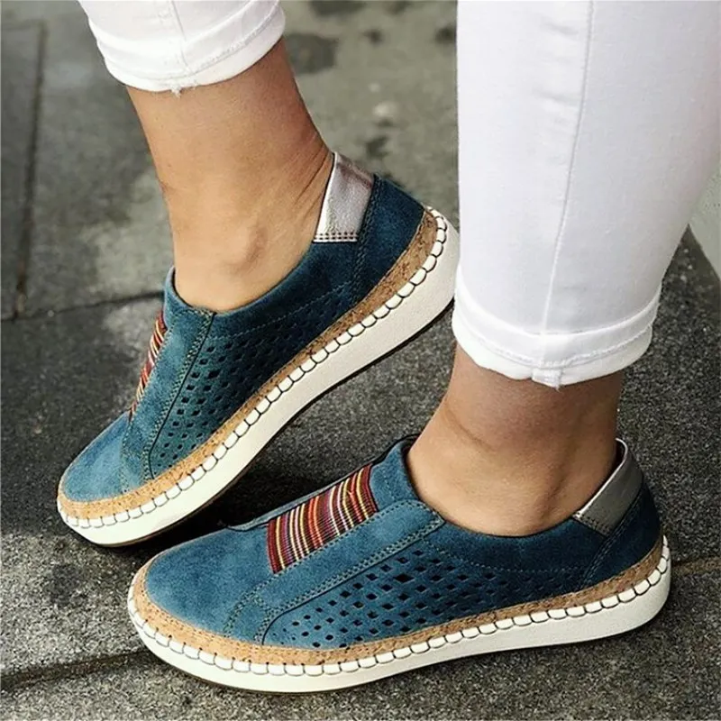 

SLHJC Women Casual Loafers Shoes Spring Autumn Sneakers Round Toe Breathable Plus Size Espadrilles Flats Slip On