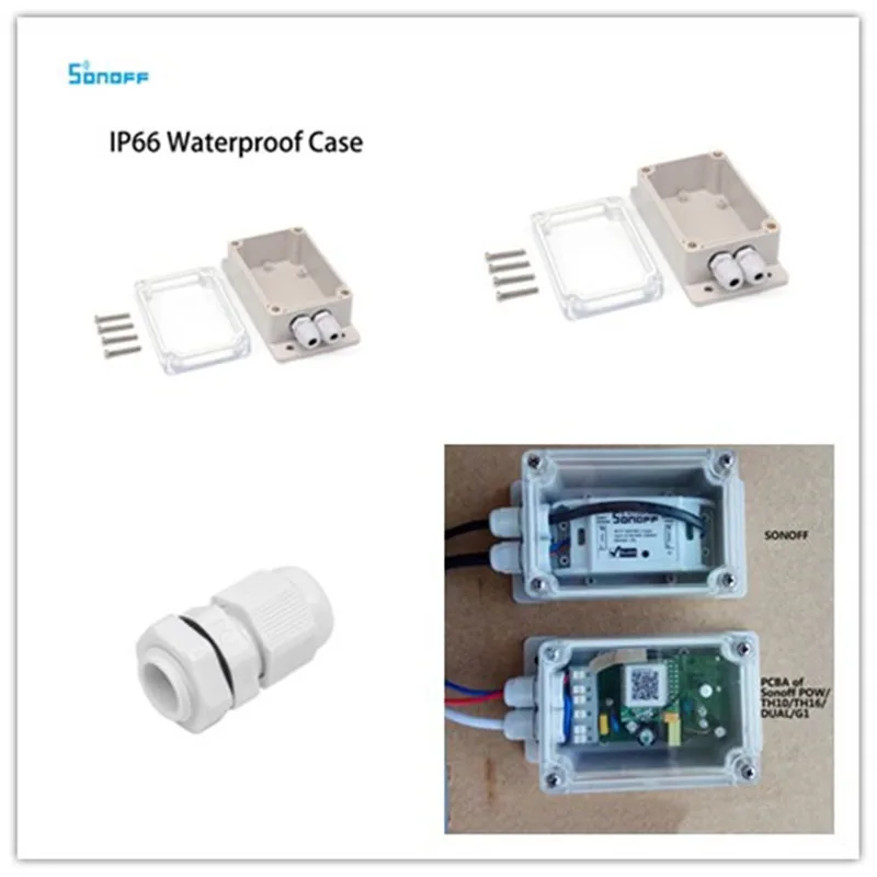  SONOFF IP66 Waterproof Cover Case for Sonoff Basic/RF/Dual/Pow/TH16/G1 Smart Home - 32963582328