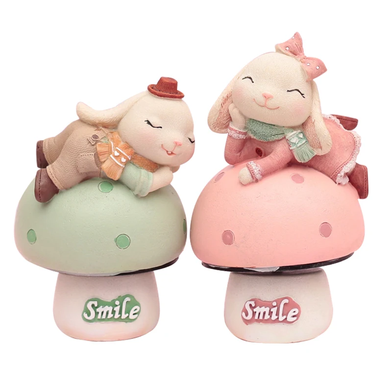 

Creative Cartoon Rabbit Music Box Resin Hand Crank Rotate Music Bell Cute Rabbit Home Decor Desktop Crafts Kid Birthday Gifts