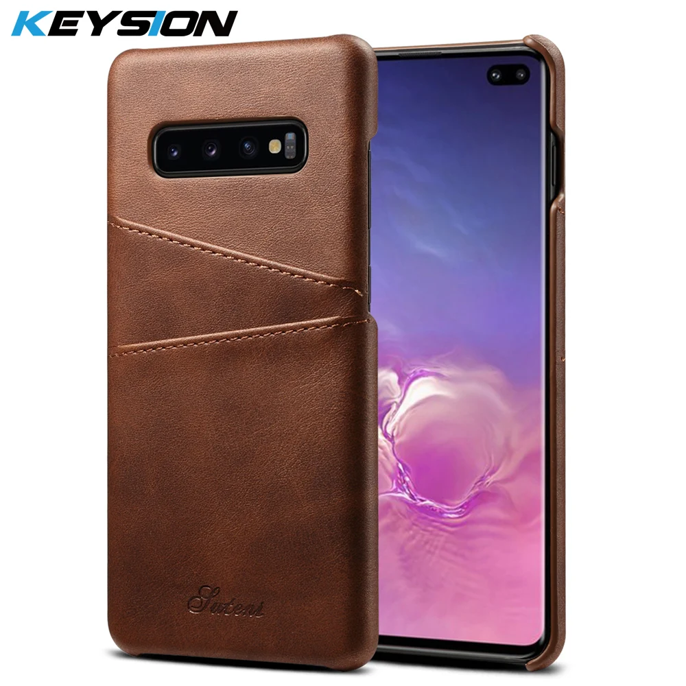 Чехол для телефона KEYSION Samsung Galaxy S10 + S10e кожаный роскошный винтажный кошелек с