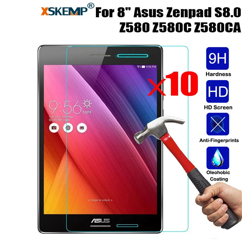 XSKEMP 10 шт./лот 9H Защитная пленка для экрана из закаленного стекла ASUS ZenPad S 8 0 Z580CA Z580C