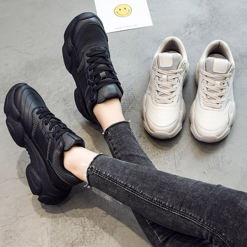 chunky black sneakers womens