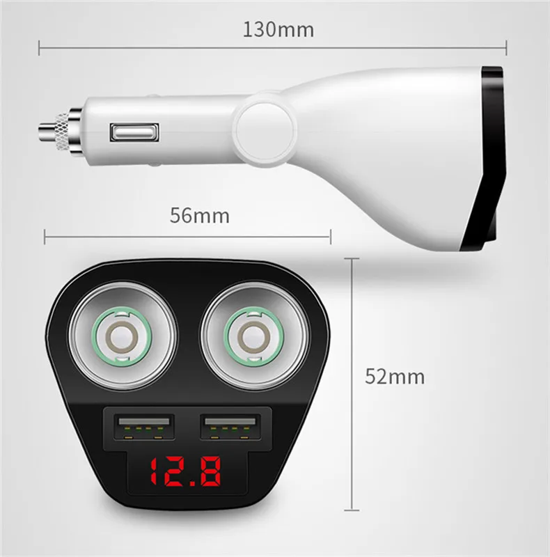 Двойной зарядное устройство USB адаптер прикуривателя 12-24 V Напряжение Дисплей телефон Зарядное устройство для huawei p20 p10 xiaomi Redmi смартфон