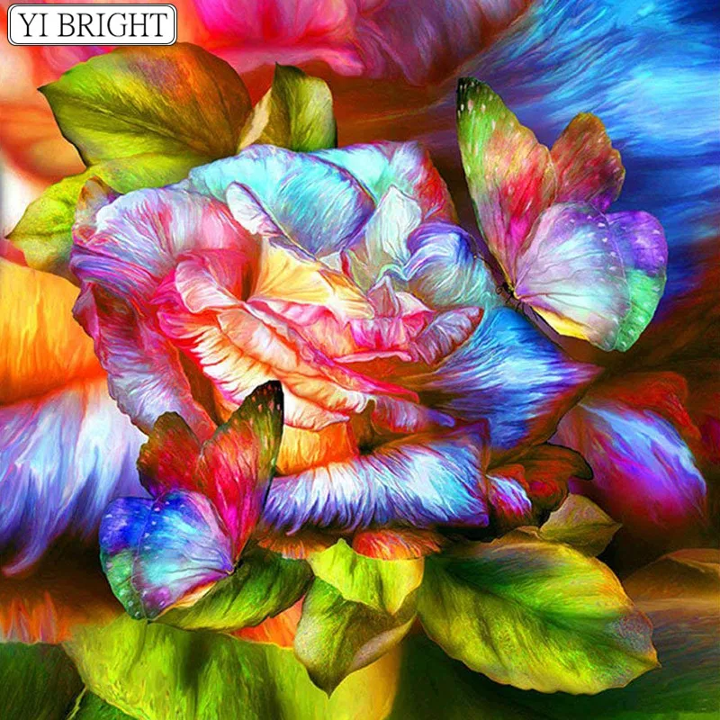 

5D DIY Full Square Diamond Painting Cross Stitch Colorful flower 3D Diamond Embroidery Rhinestone Mosaic Home Decoration gift