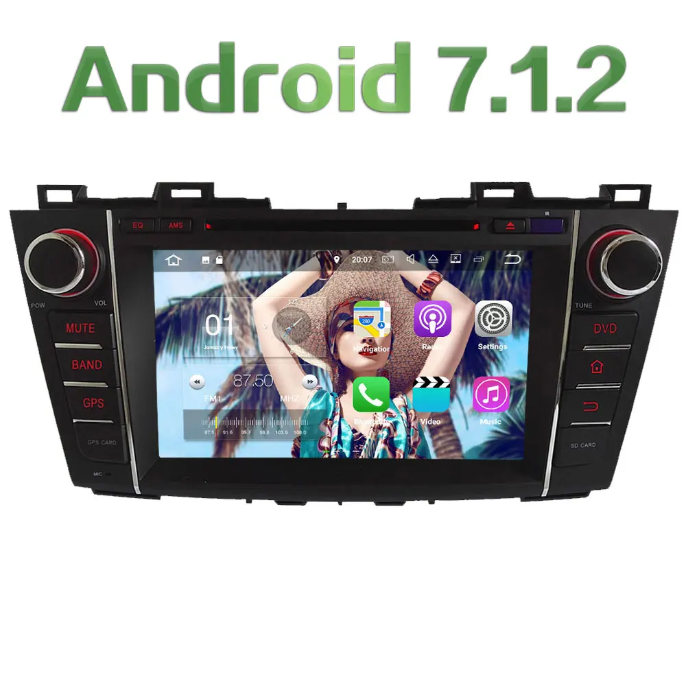 

8" Android 7.1.2 Quad Core 2GB RAM 16GB ROM Car DVD Stereo radio player DAB for Mazda 5 Premacy 2009 2010 2011 2012 Support Bose