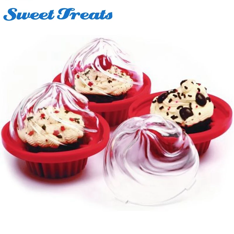 Sweettreats Bake & Store Cupcake Holder & Baking Cup Individual Red