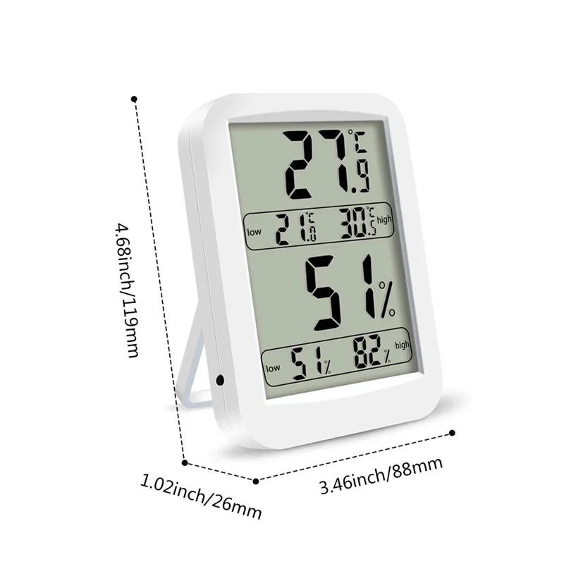 Digital LCD Electronic Temperature Humidity Meter Thermometer Hygrometer Sensor 4.4in Big Screen For Indoor Room Weather Station (10)