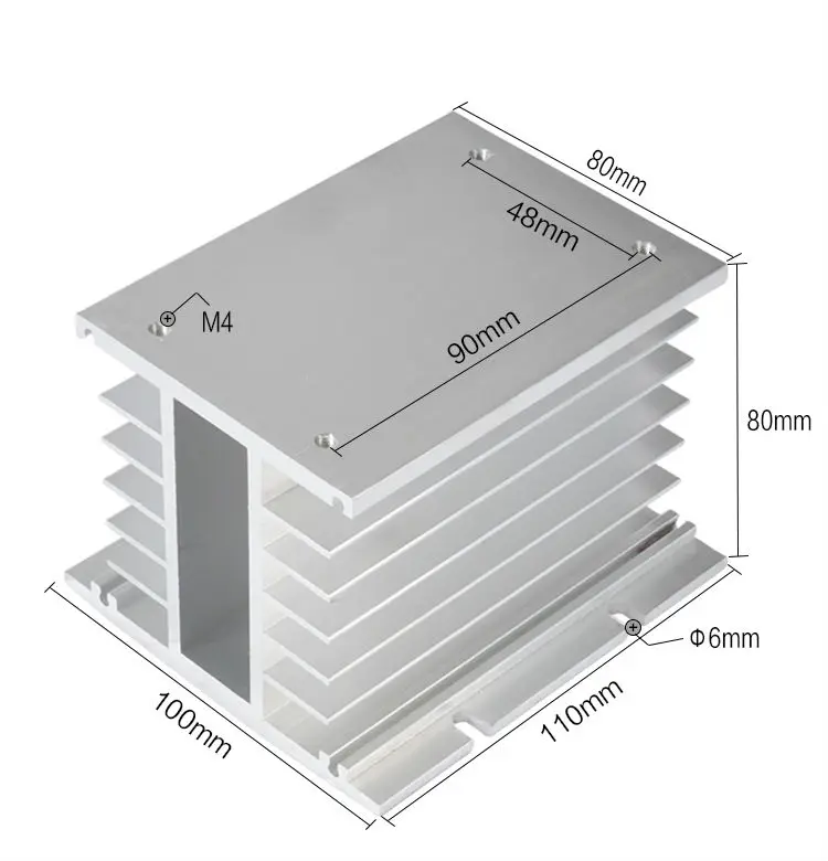 Твердотельные реле SSR теплоотвод 80A 100A трехфазный SSR радиатор алюминиевый сплав SR-H