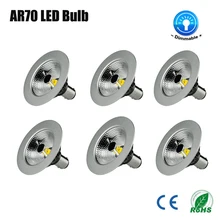 6 шт./лот 7 Вт AR70 Светодиодный прожектор на 50 Вт галогенная лампа, BA15D B15 220 V 240 V теплый белый 2700 K CRI 90 CREE чип 400lm прожектор светодиодный